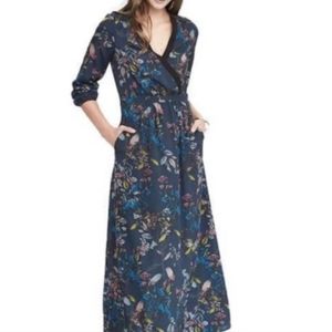 Banana Republic Green botanical floral maxi surplice top 8